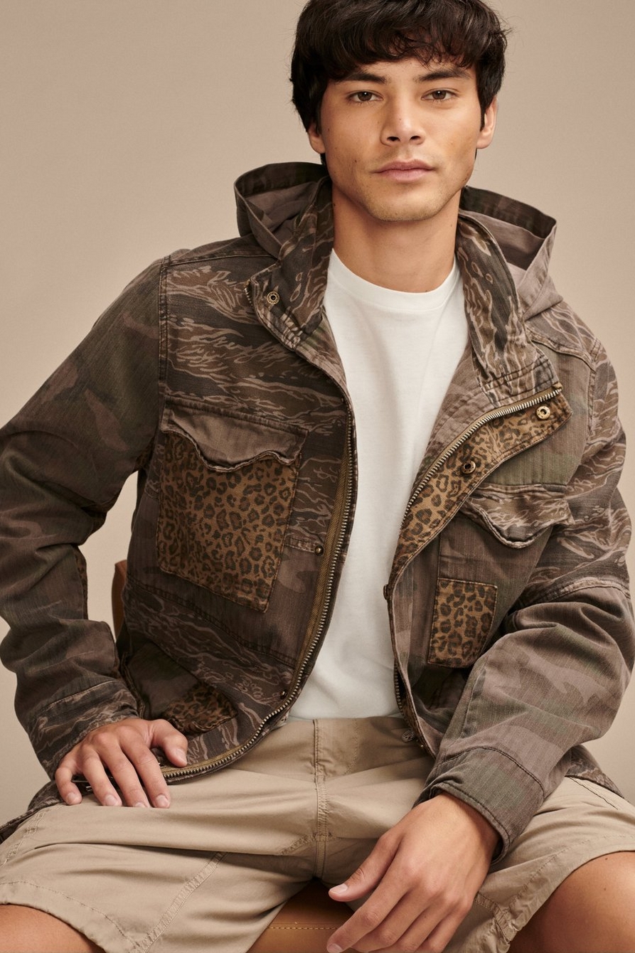 patchwork camo field jacket